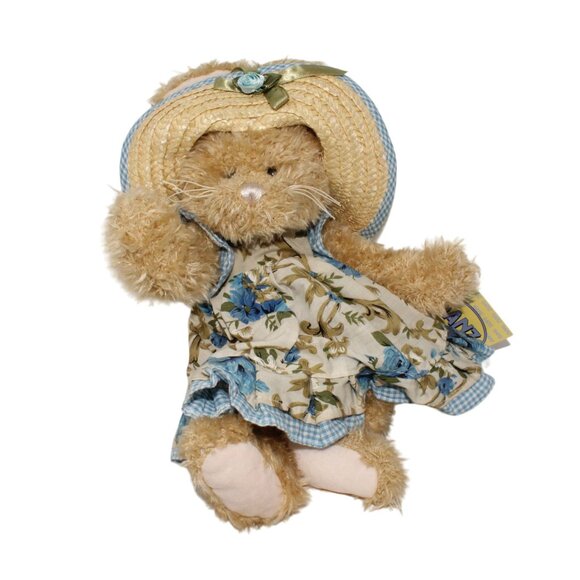 Ganz Petunia Plush Bunny Rabbit Easter Spring Dress Straw Hat Deadstock NEW - Picture 1 of 10